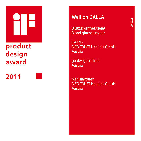 2011 IF product design award - Wellion CALLA Blutzuckermessgerät