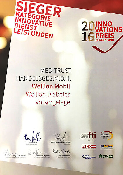 Sieger 2016 Burgenländischer Innvationspreis MED TRUST