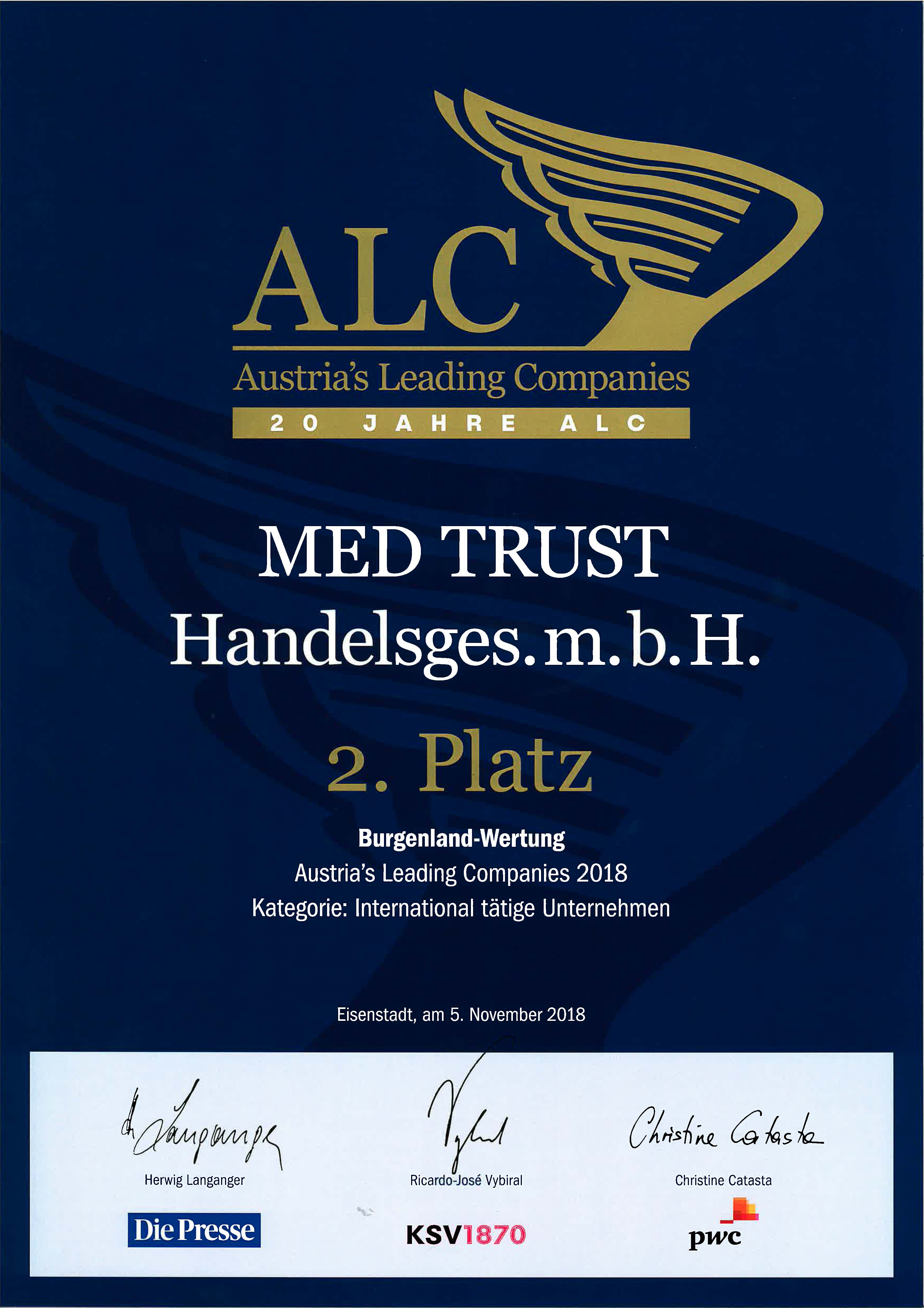 MED TRUS ALC Award